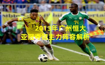 2013年广州恒大亚冠夺冠主力阵容解析